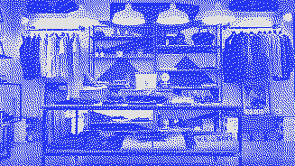 A clothing shop's shelves and rails